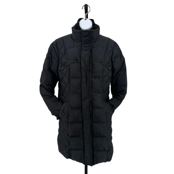 Calvin Klein Coat Jacket Black WMNS M Puffer With Set In Bib Detail Double Layer - Picture 1 of 8